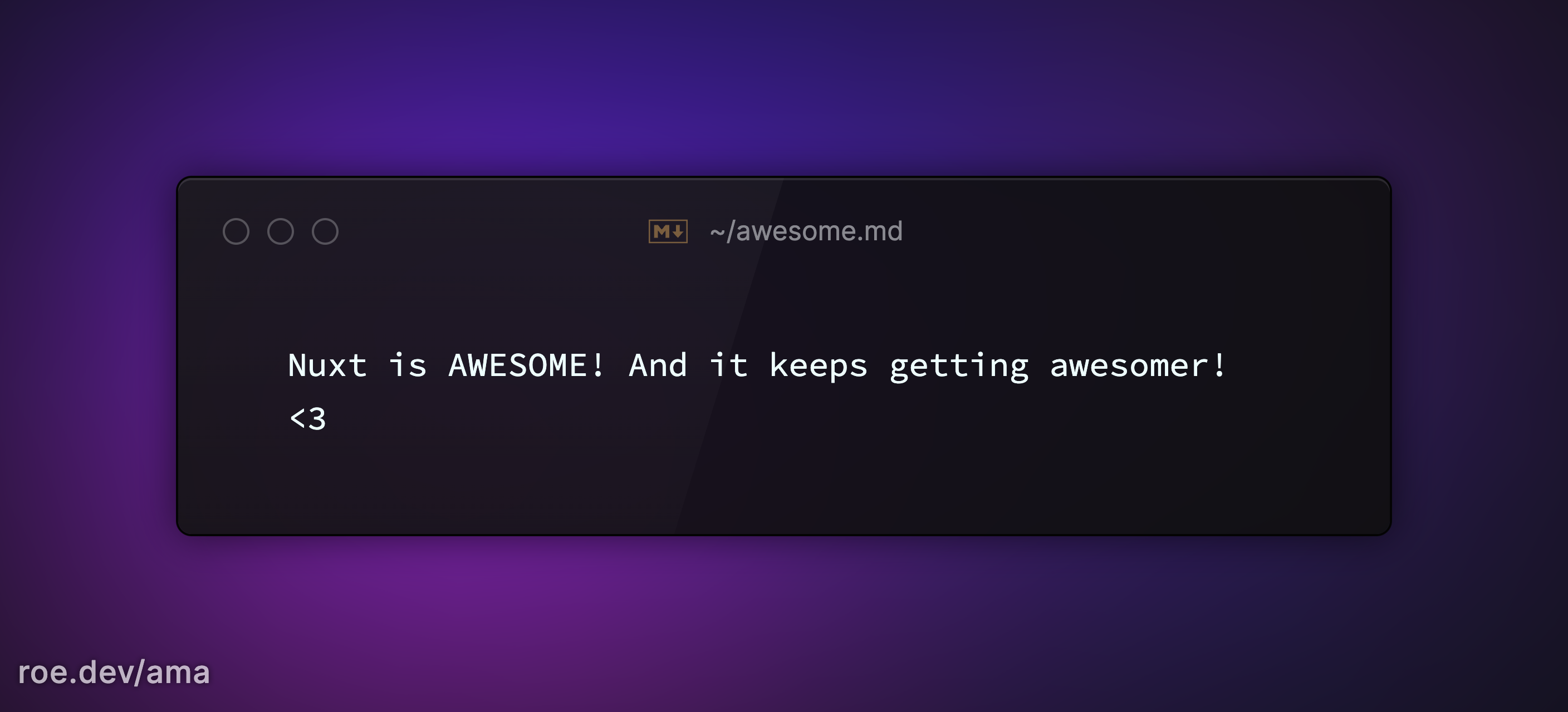 Nuxt is AWESOME! And it keeps getting awesomer! <3